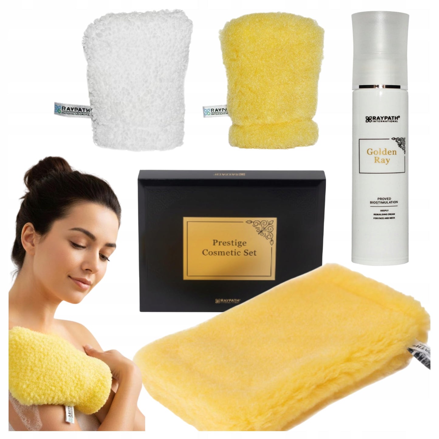 Raypath ECO FRIENDLY Prestige Cosmetic Set - Exfoliation, Care, Oxygenation, Face and Body care - Luxury Skincare, Body Cleaner, Face Cleaner, Peeling, Skincare