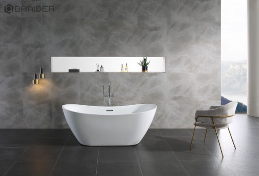BRAIDER PUREA Freestanding Double Ended Bathtub Acrylic White