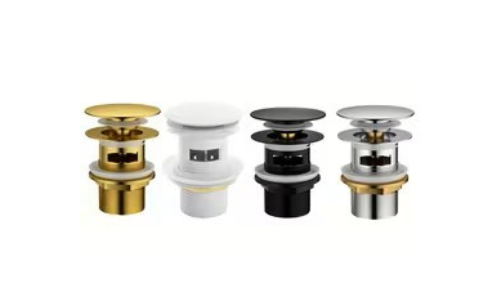 Bathtub Accessories Set – Click-Clack Drain Plug and Overflow, White