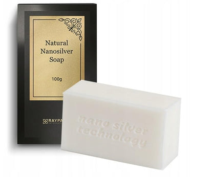 RAYPATH Soap With Nanossilver – Natural Soap White, Bar Soap, Antibacterial, Antifungal, Natural, Eko, Vegan Friendly, CHEMICAL FREE 100g