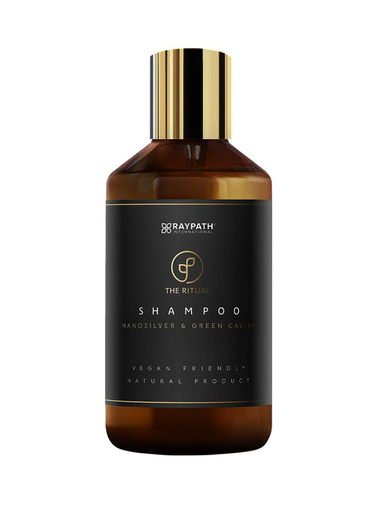 RAYPATH Shampoo for Dry Hair with Nanosilver "Green Caviar", Nourishing, Moisturizing, Natural, Chemical-free, Strengthening, Eko, Vegan Friendly, 300 ml