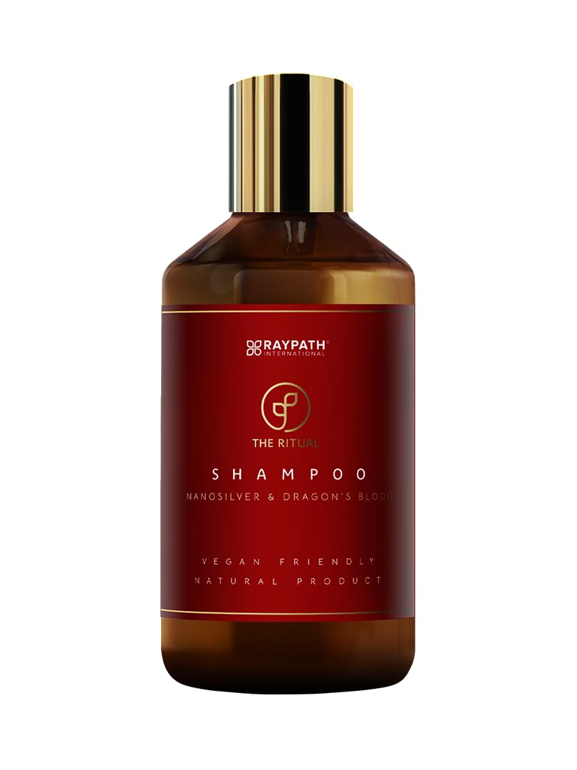 RAYPATH Shampoo for Dry Hair with Nanosilver "Dragon's Blood", Nourishing, Moisturizing, Natural, Chemical-free Strengthening, Eco-Vegan Friendly, 300 ml