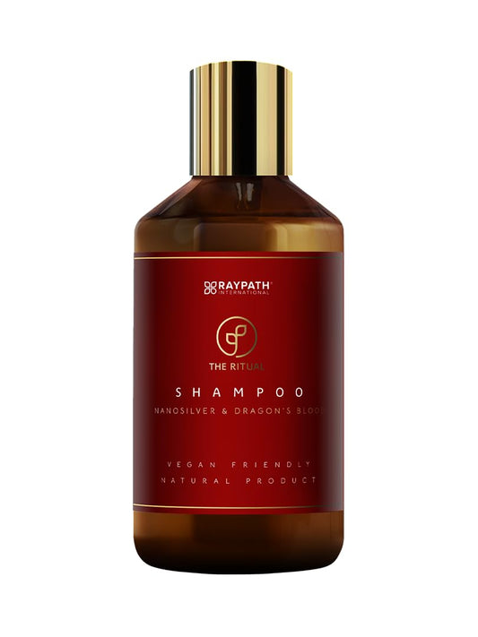 RAYPATH Shampoo for Dry Hair with Nanosilver "Dragon's Blood", Nourishing, Moisturizing, Natural, Chemical-free Strengthening, Eco-Vegan Friendly, 300 ml