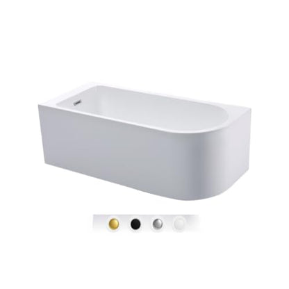 BRAIDER RESTIA Single Ended J Shape Back to Wall Corner Bathtub Acrylic White Left Hand Side 1700 x 750 mm