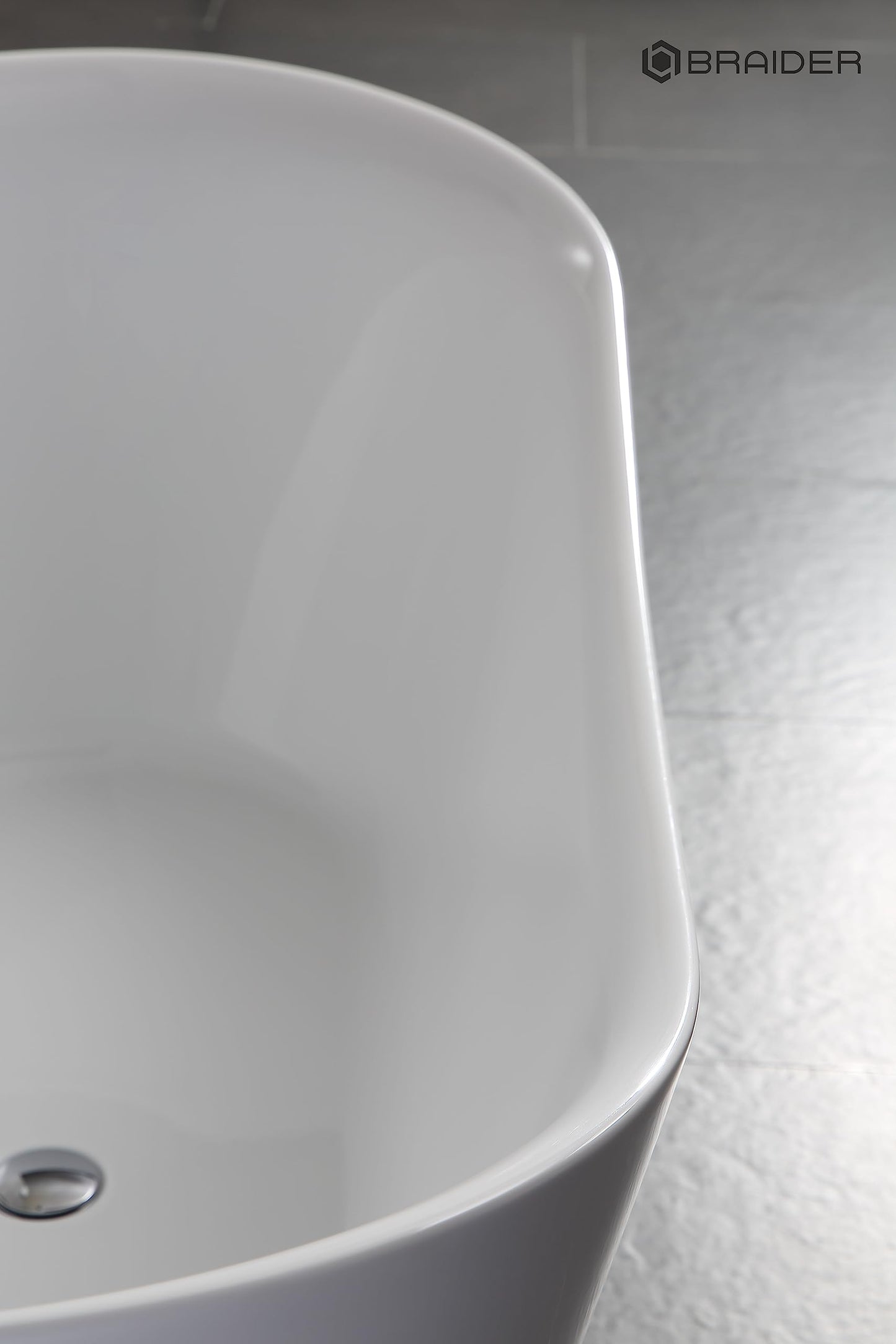 BRAIDER SALANEA Freestanding Double Ended Bathtub Acrylic White 1500 x 720 mm
