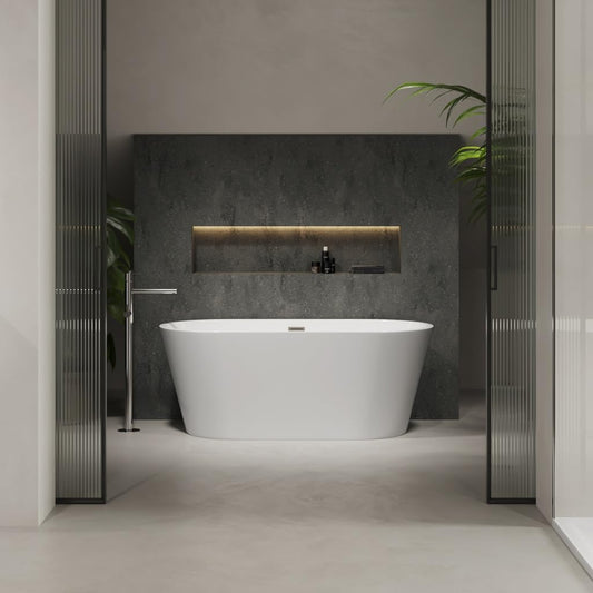 BRAIDER CANNEA Freestanding Double Ended Bathtub Acrylic White 1500 x 750 mm