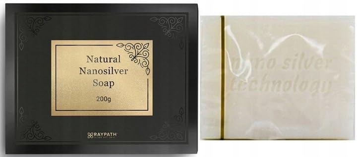 RAYPATH Soap With Nanossilver – Natural Soap White, Bar Soap, Antibacterial, Antifungal, Natural, Eco, Vegan Friendly, CHEMICAL FREE, 200 g