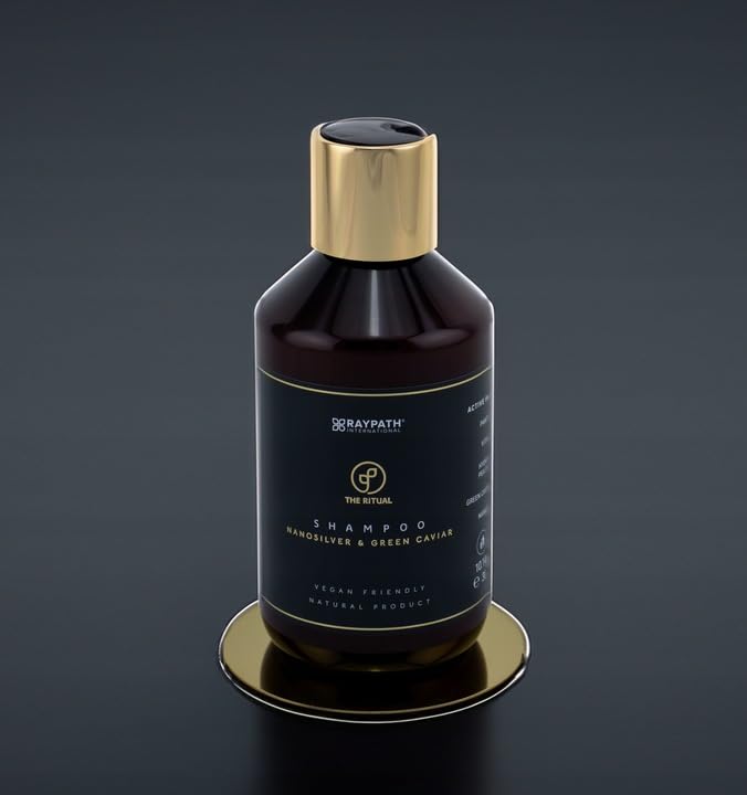 RAYPATH Shampoo for Dry Hair with Nanosilver "Green Caviar", Nourishing, Moisturizing, Natural, Chemical-free, Strengthening, Eko, Vegan Friendly, 300 ml