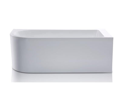 BRAIDER RESTIA Single Ended J Shape Back to Wall Corner Bathtub Acrylic White Right Hand Side 1500 x 750 mm