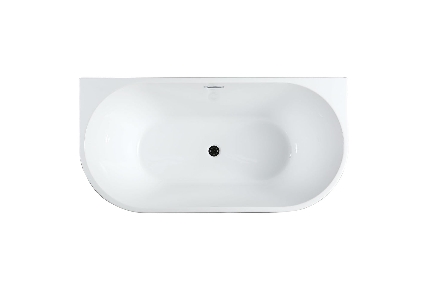 BRAIDER RESTIA Freestanding Bathtub Back to Wall Acrylic White D Shape 1500 x 750 mm