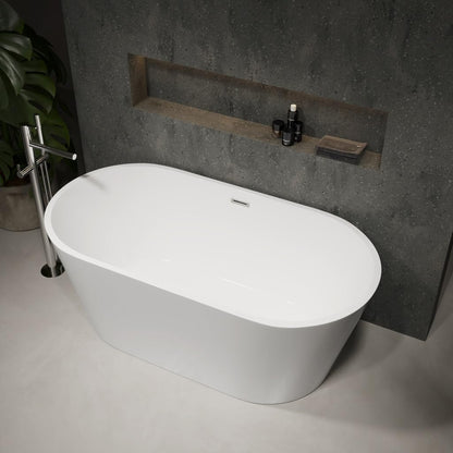 BRAIDER CANNEA Freestanding Double Ended Bathtub Acrylic White 1500 x 750 mm