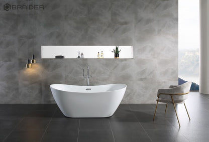 BRAIDER PUREA Freestanding Double Ended Bathtub Acrylic White