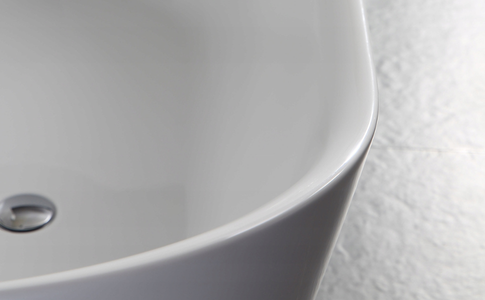 BRAIDER PUREA Freestanding Double Ended Bathtub Acrylic White