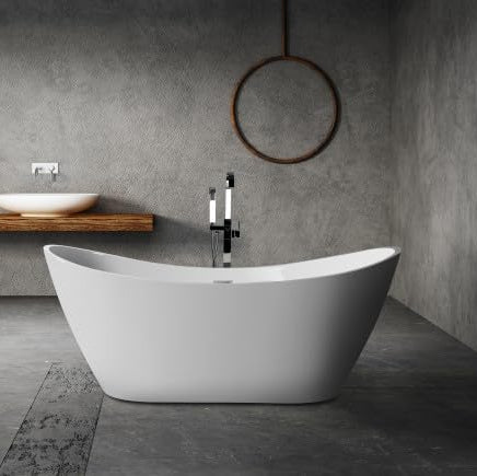 BRAIDER Salanea Freestanding Double Ended Bathtub Acrylic White 