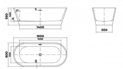Modern white freestanding bathtub in luxury bathroom. Braider Cannea double ended bath 