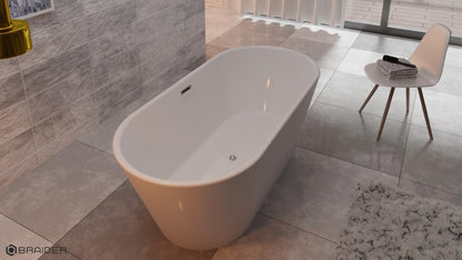 Modern white freestanding bathtub in luxury bathroom. Braider Cannea bath