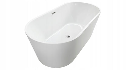 Modern white freestanding bathtub in luxury bathroom. Braider Altaria double ended bath