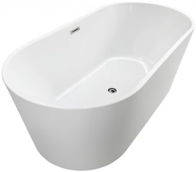 Modern white freestanding bathtub in luxury bathroom. Braider Altaria double ended bath