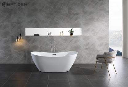 BRAIDER SALANEA Freestanding Double Ended Bathtub Acrylic White 1500 x 720 mm