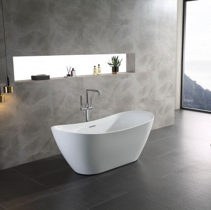 BRAIDER PUREA Freestanding Double Ended Bathtub Acrylic White 1700 x 750 mm