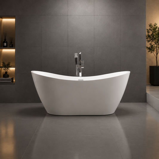 BRAIDER PUREA Freestanding Double Ended Bath Acrylic White 1700 x 750 mm