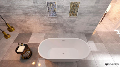 BRAIDER ALTARIA Freestanding Double Ended Bathtub Acrylic White 1600 x 750 mm