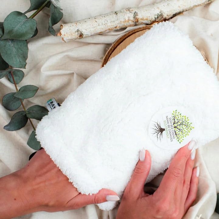 BRAIDER RAYPATH Cleaning Glove White M, 15 x 22 cm, Eco Cloth with Nanosilver, CHEMICAL-FREE, Wipe, Cleaning Cloth, Non-Microfibe, Vegan Friendly