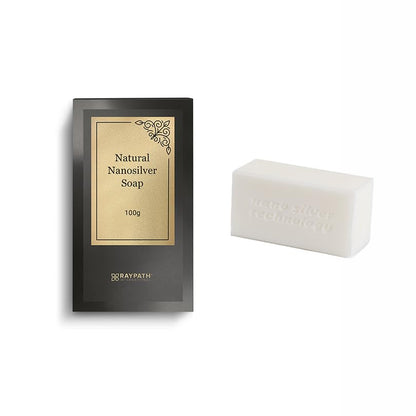 RAYPATH Soap With Nanossilver – Natural Soap White, Bar Soap, Antibacterial, Antifungal, Natural, Eko, Vegan Friendly, CHEMICAL FREE 100g