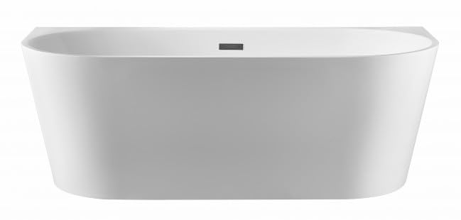 BRAIDER RESTIA Freestanding Bathtub Back to Wall Acrylic White D Shape 1500 x 750 mm