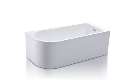BRAIDER RESTIA Single Ended J Shape Back to Wall Corner Bathtub Acrylic White Right Hand Side 1600 x 750 mm