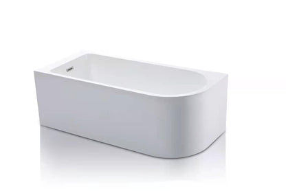 BRAIDER RESTIA Single Ended J Shape Back to Wall Corner Bathtub Acrylic White Left Hand Side 1700 x 750 mm