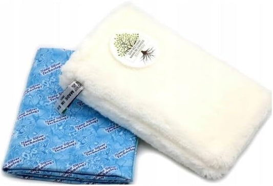 RAYPATH Universal Cleaning Set - Mitt Glove "Nova" M + Cleaning Pad "Sunbeam", Eco Cloth with Nanosilver, CHEMICAL-FREE, Cleaning Pad, Non-Microfiber