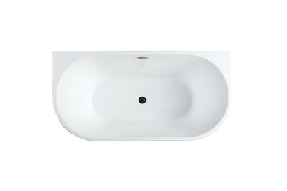 BRAIDER RESTIA Freestanding Bathtub Back to Wall Acrylic White D Shape 1600 x 750 mm