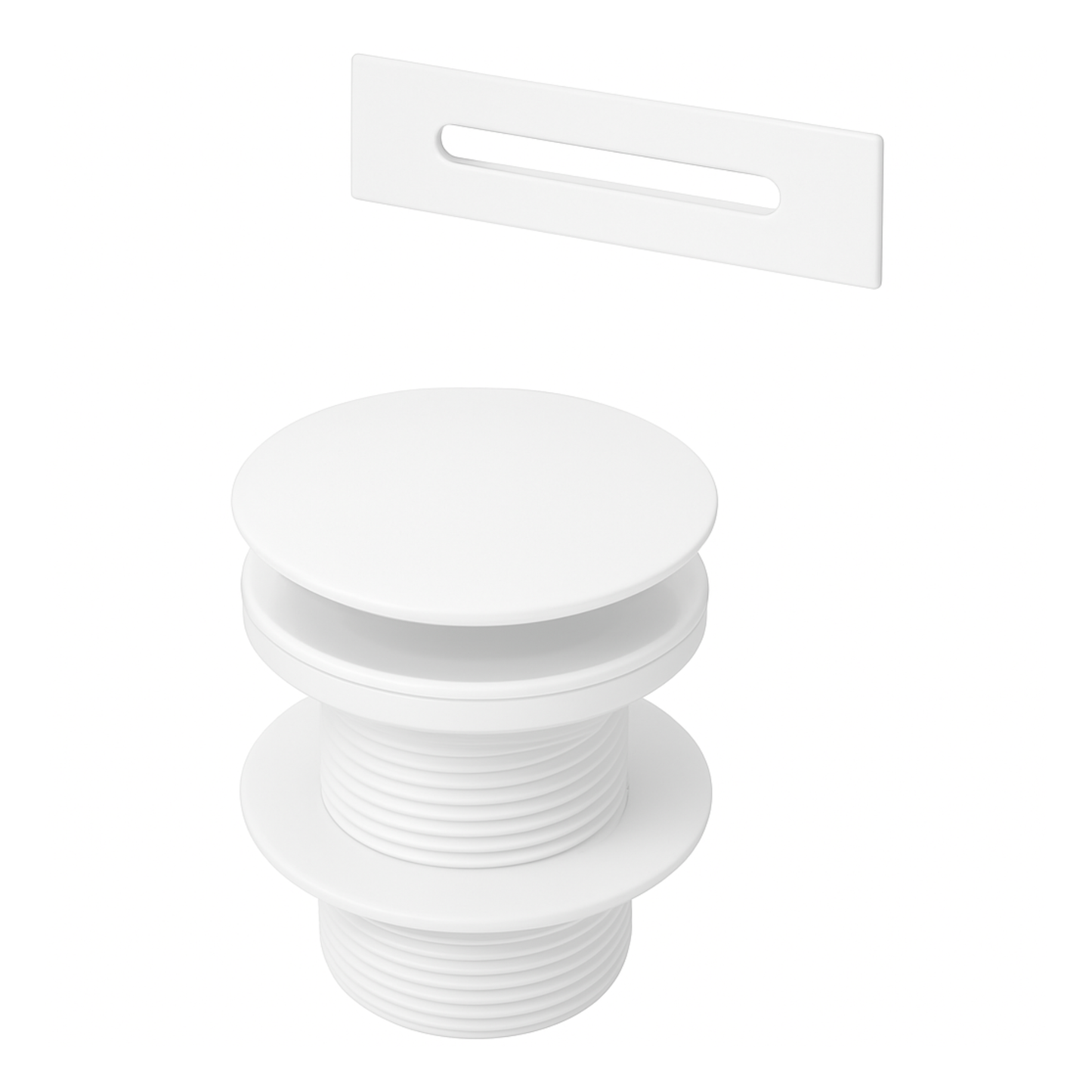 Bathtub Accessories Set – Click-Clack Drain Plug and Overflow, White